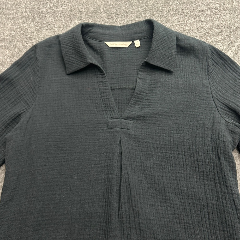 Soft Surroundings Black Cotton Tunic Womens Small‎ Minimal Capsule Lagen